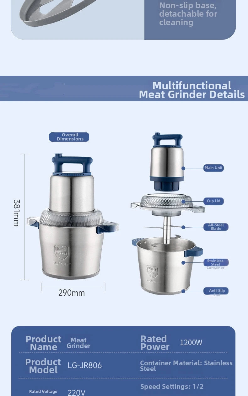 Professional 6l Commercial Meat Grinder Industrial Grade