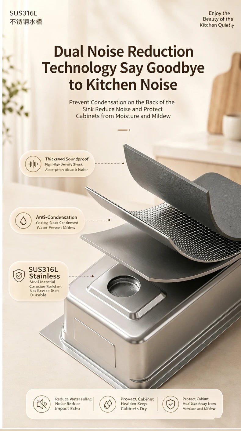 316l Stainless Steel Sink Undermount Sinks Antiscratch Rice