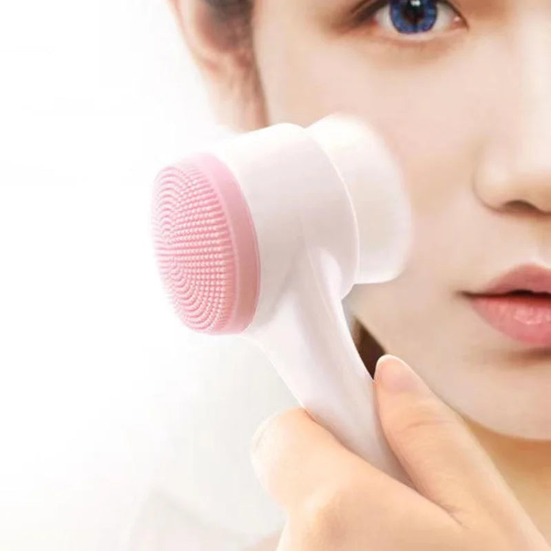 3d Double Silicone Facial Cleansing Brush Massage Facial