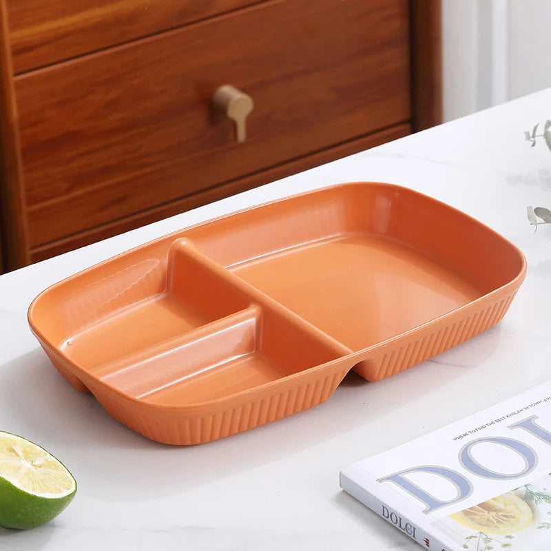 Divided Dish Diet Reusable Dinner Plate Dinnerware Portion