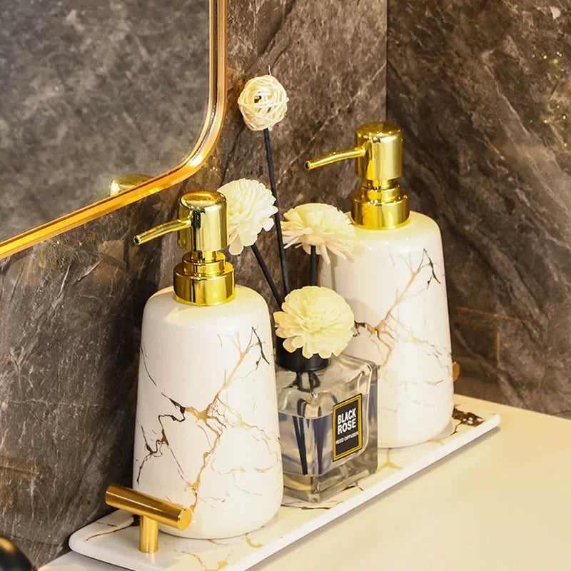 Creative Marble Texture Ceramic Toothbrush Cup Bathroom Soap