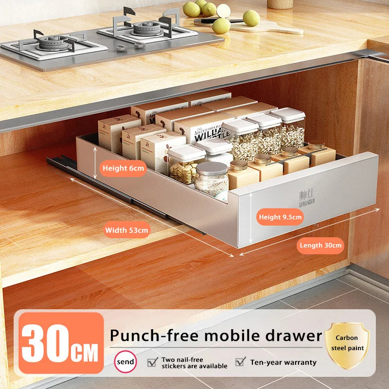 Under-Sink Cabinet Drawer Slide Pull-Out Draining Shelf