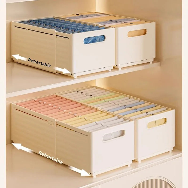 Adjustable Clothes Storage Box Closet Organizer Categorized