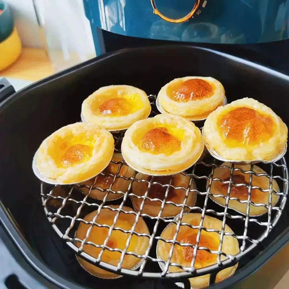 Round Air Fryer Rack Stackable Stainless Steel Grid