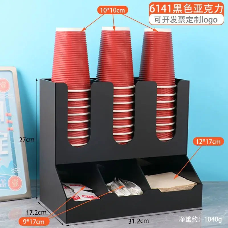Creative Coffee Shop Bar Paper Cup Straw Storage