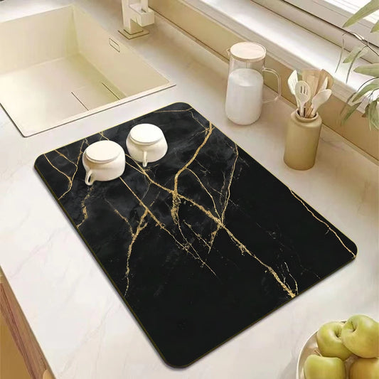 Dish Drying Mat Counter Absorbent Coffee Bar Mat
