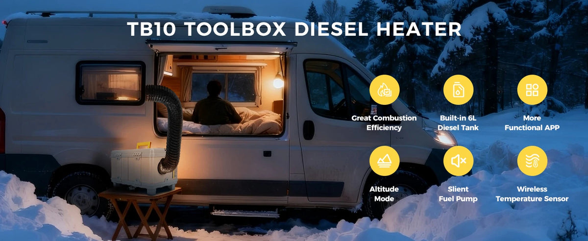 8kw 12v/220v Diesel Air Heater W/ Self-Cleaning &