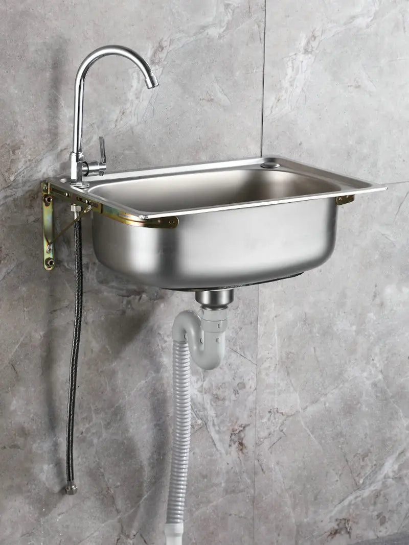 Wall-Mounted Sus304 Stainless Steel Washing Pool Sink Hand