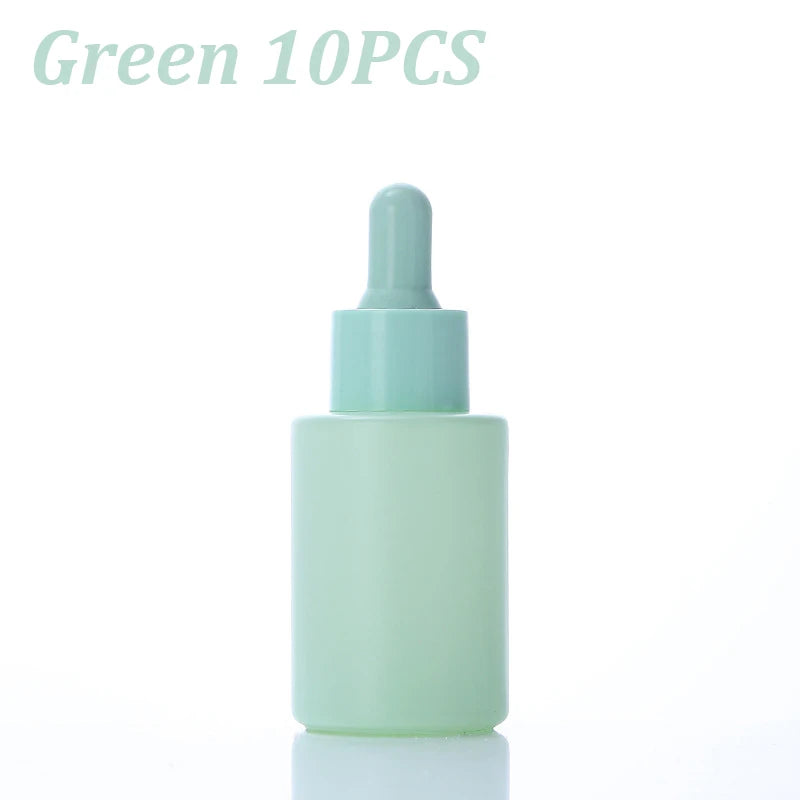 10pcs 30ml Dropper Bottles Macaron Colored Glass Container