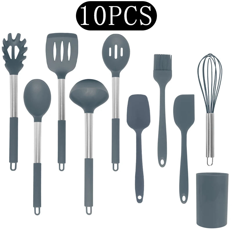 Black Non-Stick Silicone Kitchenware Cooking Utensils Cookware