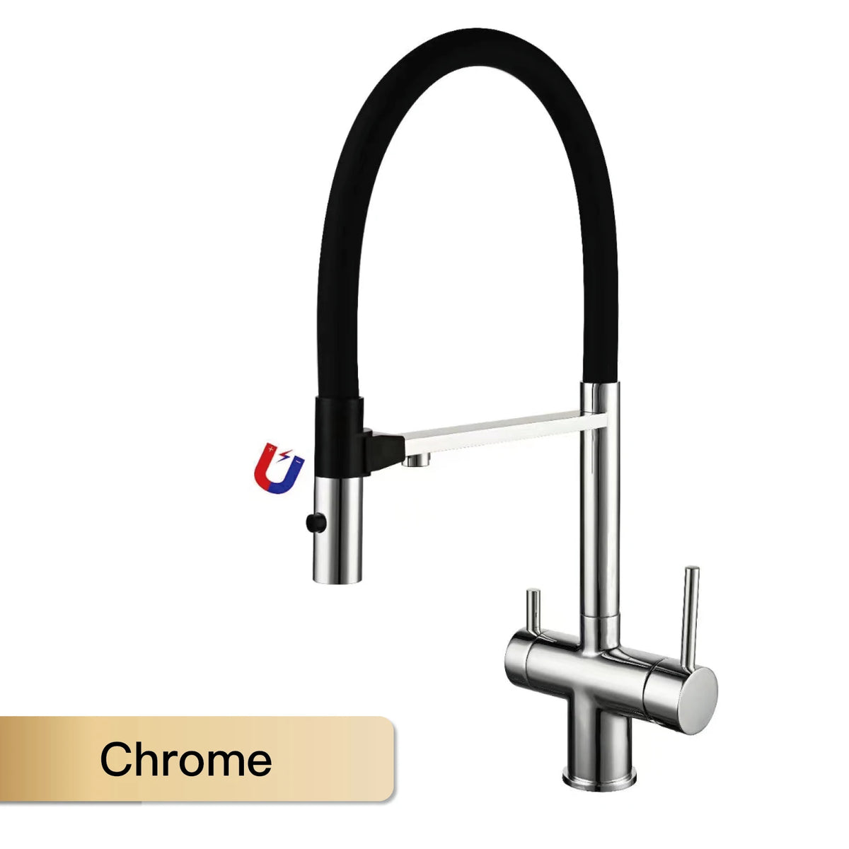 Modern Brushed Gold Brass Faucet Water Filtration Design