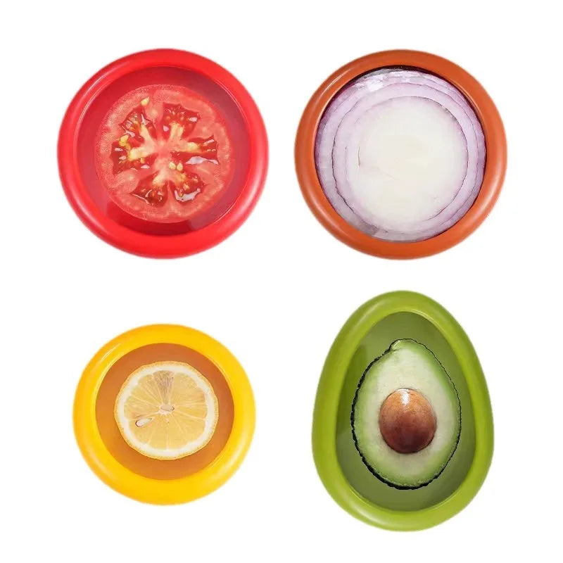 1pc/4pc Silicone Fruit Vegetable Fresh-Keeping Box Food Storage