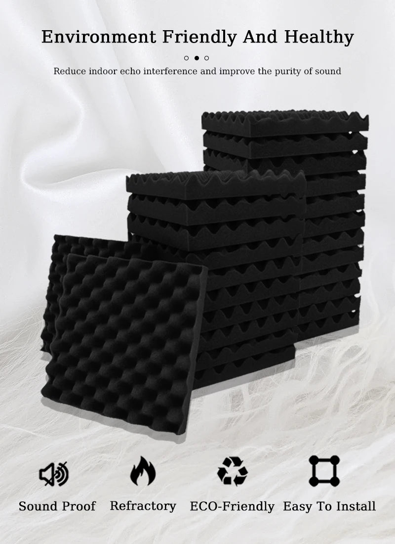 Touo Acoustic Foam 6/12/24/48pc Acoustic Sponge Sound Insulation