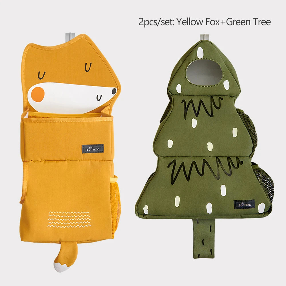 Sunveno Cartoon Baby Crib Hanging Storage Bag Multi-Functional