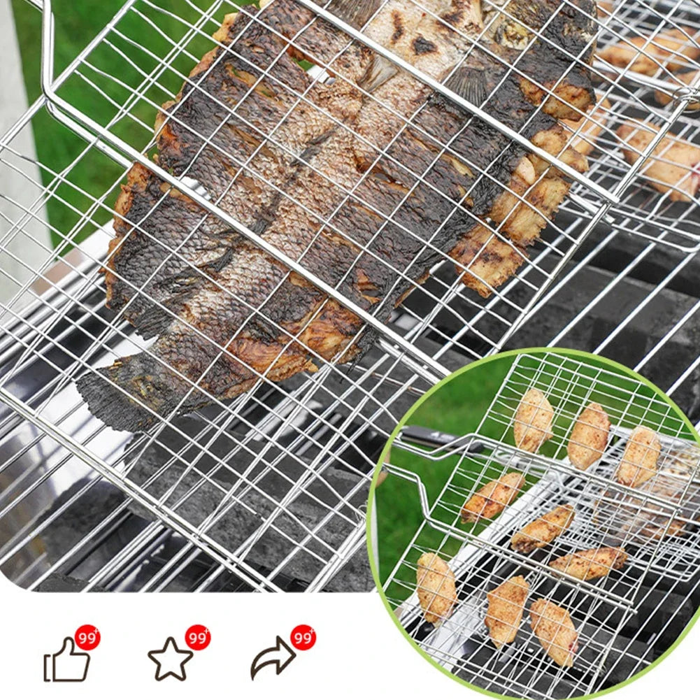 Folding Outdoor Camping Stainless Steel Bbq Rack Removable
