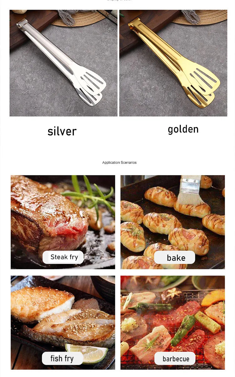 Stainless Steel Anti-Slip Food Clamp Utensils Buffet Cooking