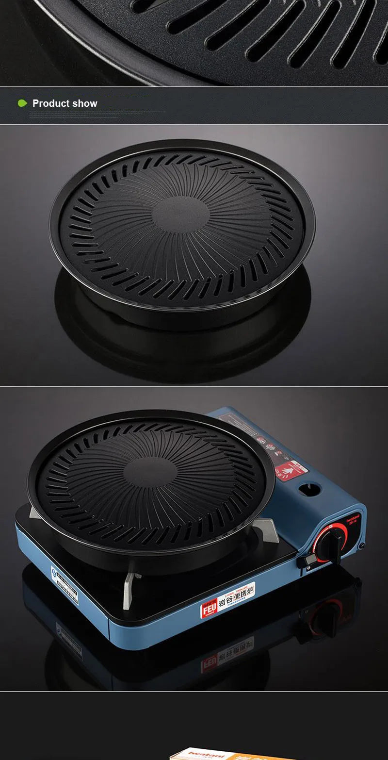 Korean Smokeless Barbecue Grill Pan Gas Non-Stick Gas