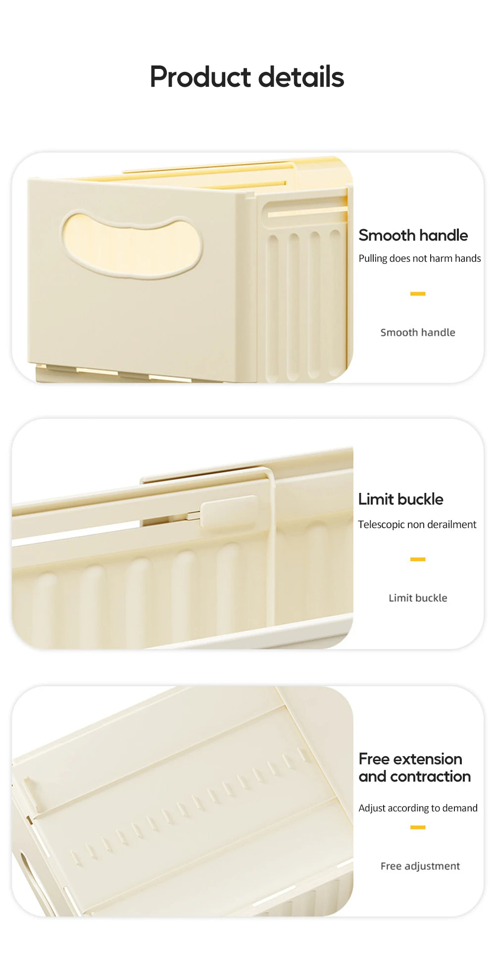 1/3pcs Retractable Drawer Organizer Adjustable Cabinet Storage