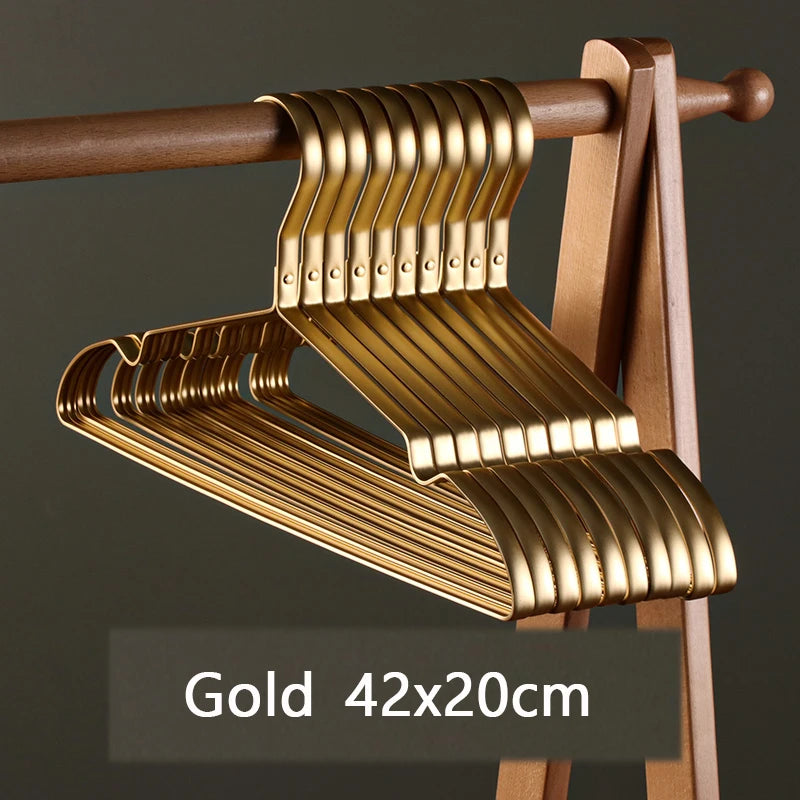 10pcs Matte Gold Hanger Clothes Horse Aluminum Alloy