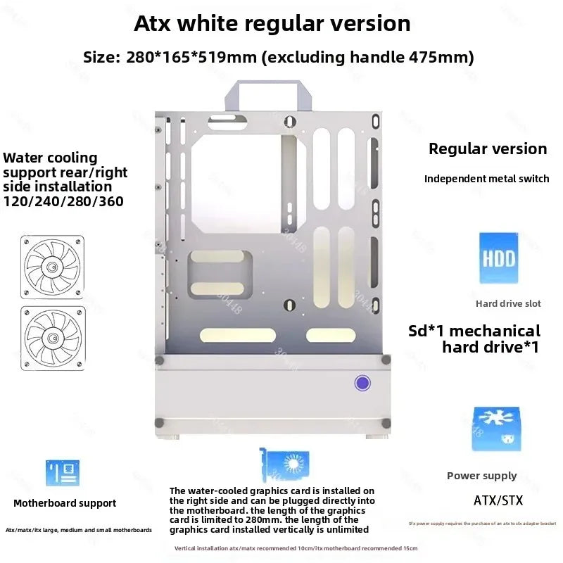 Open Frame Pc Case 240/360 Liquid & Air