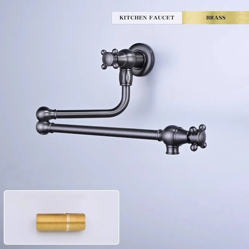 Faucet Brushed Gold Pot Filler Tap Wall Mounted