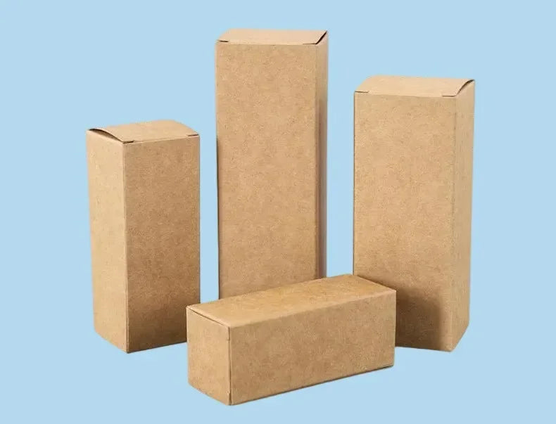 50pcs Small Long Tube Cardboard Box Blank Paper