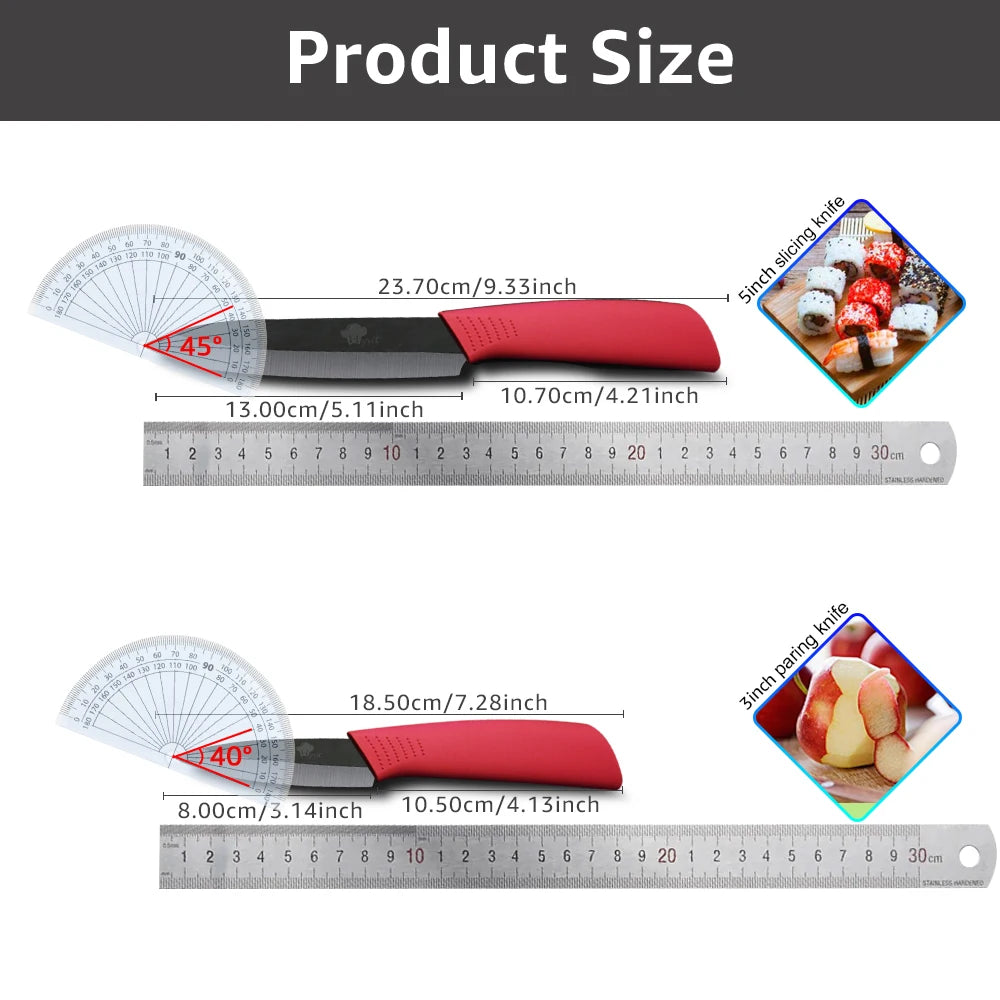 Ceramic Knives Paring Slicing Ceramic Knife Black Blade