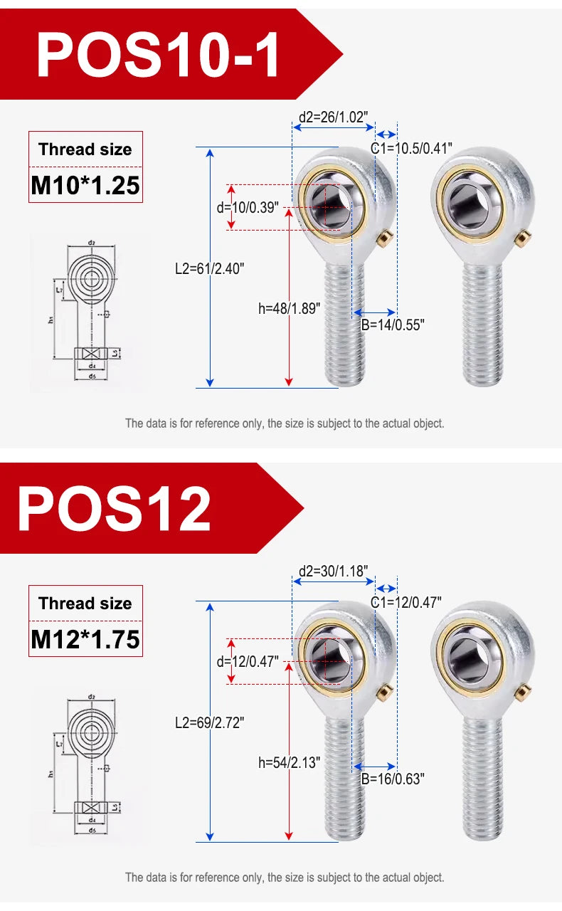 Rod End Joint Bearing Pos5-Pos30 Domestic Fisheye Grease