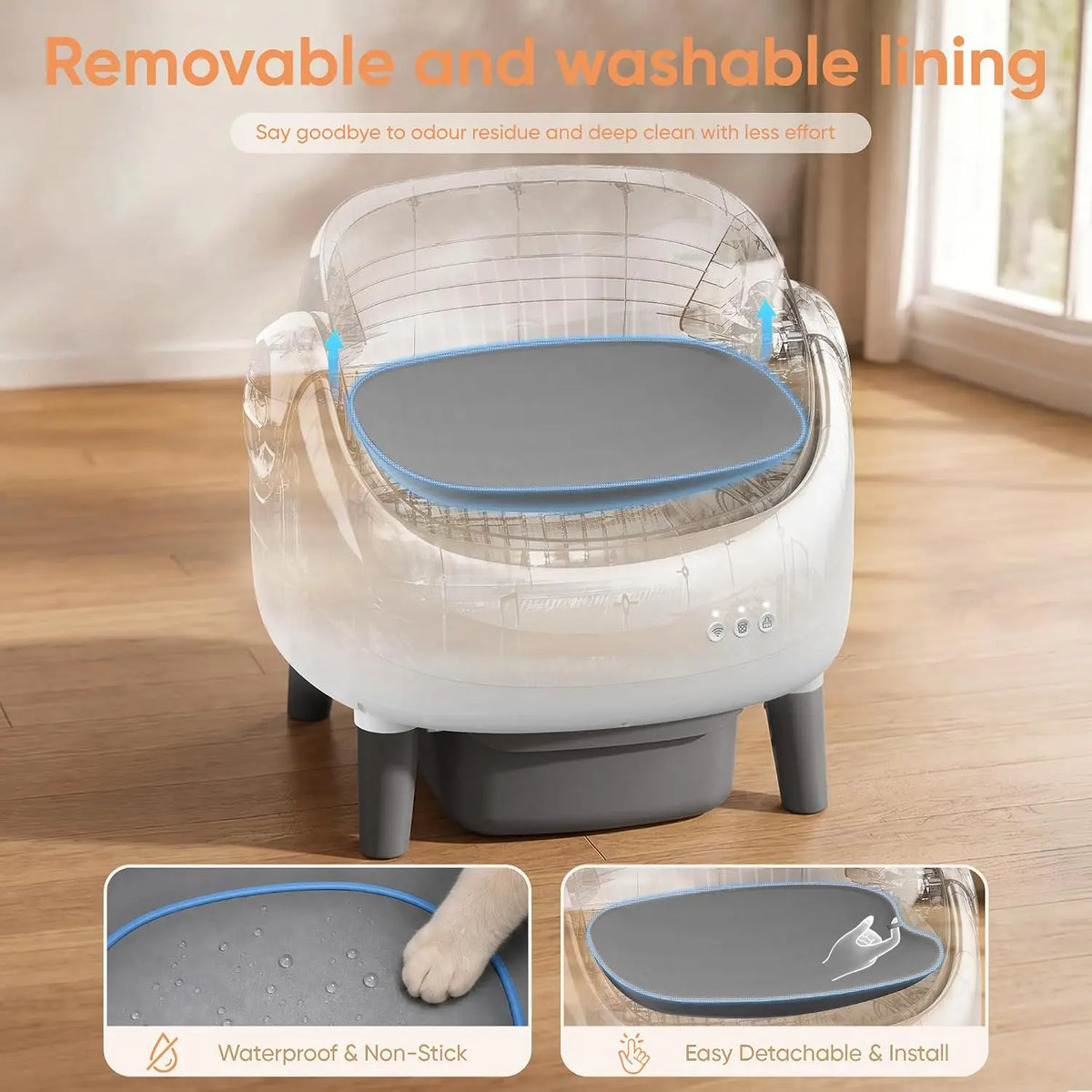 Self Cleaning Cat Litter Box Open-Top Automatic Cat
