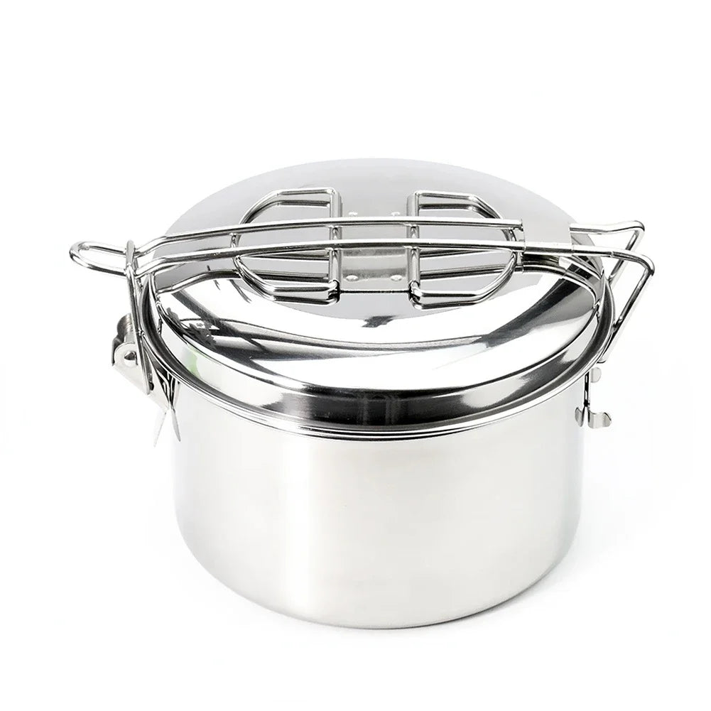 Tainless Steel Lunch Box 1200ml Outdoor Cooking Pots