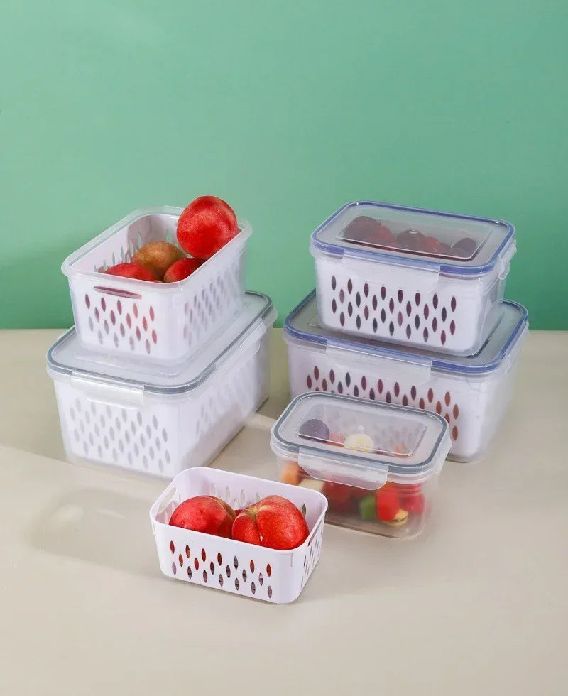 Refrigerator Preservation Storage Box Drain Basket Storage