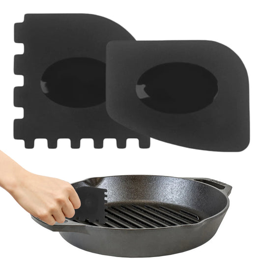 2pcs Grill Pan Scrapers Cast Iron Skillets Frying