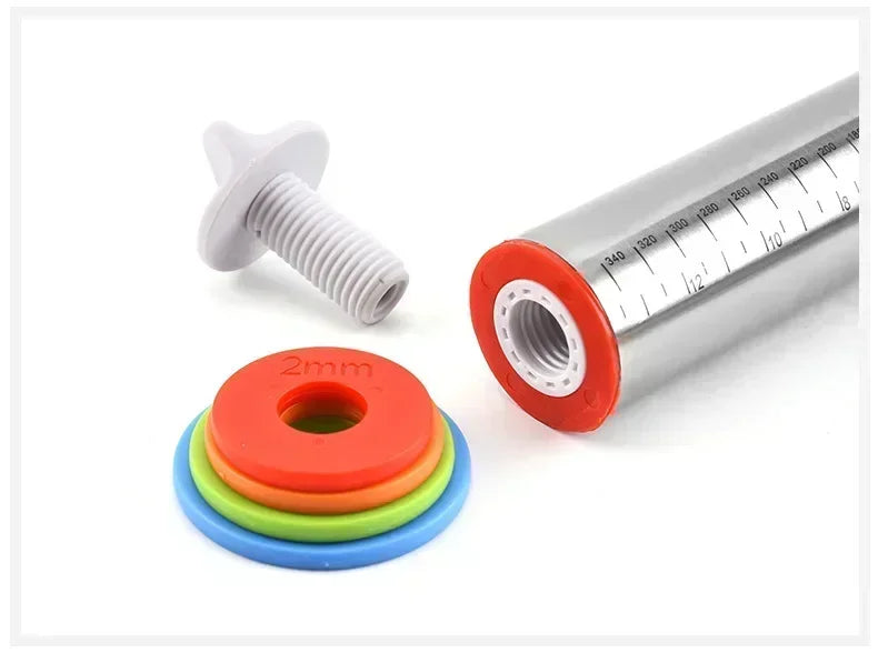 Adjustable Stainless Steel Rolling Pin Non-Stick Pastry Mat