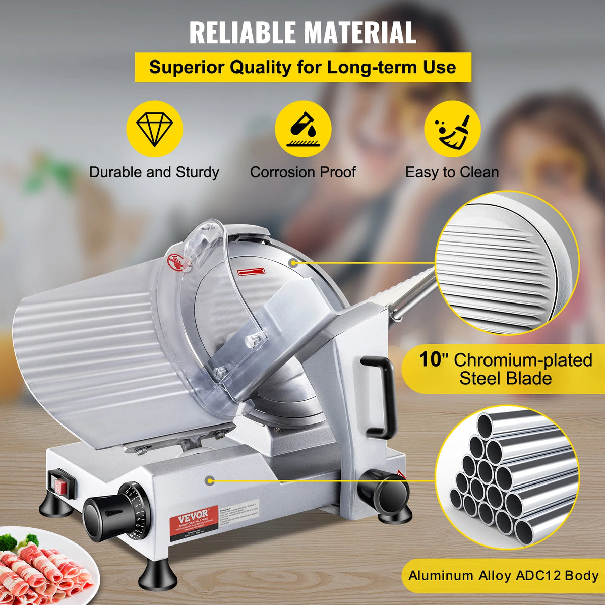 Succebuy Commercial Meat Slicer Electric Deli Food Slicer