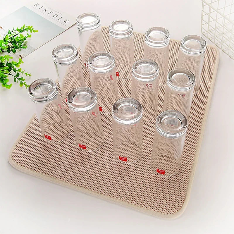 Dish Drying Mat In Cabinet Mats Microfiber Absorbent