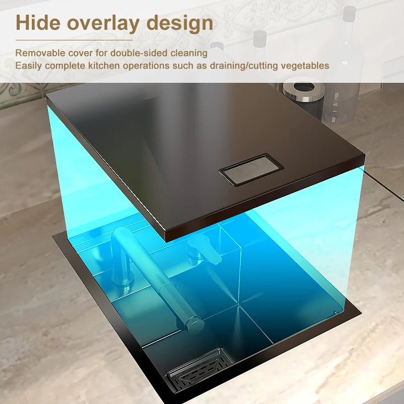 Mini Hidden Sink Balcony Bar Apartment Save Space