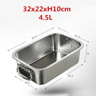 304 Stainless Steel Plate Metal Tray Handle Square