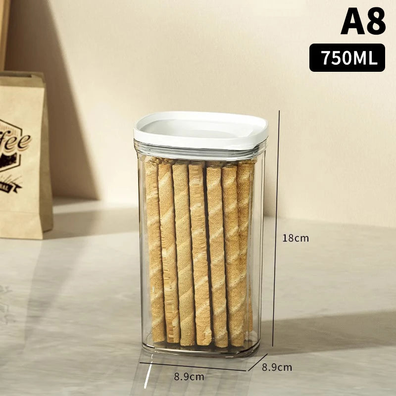 Airtight Sealed Plastic Food Storage Box Transparent Cereal
