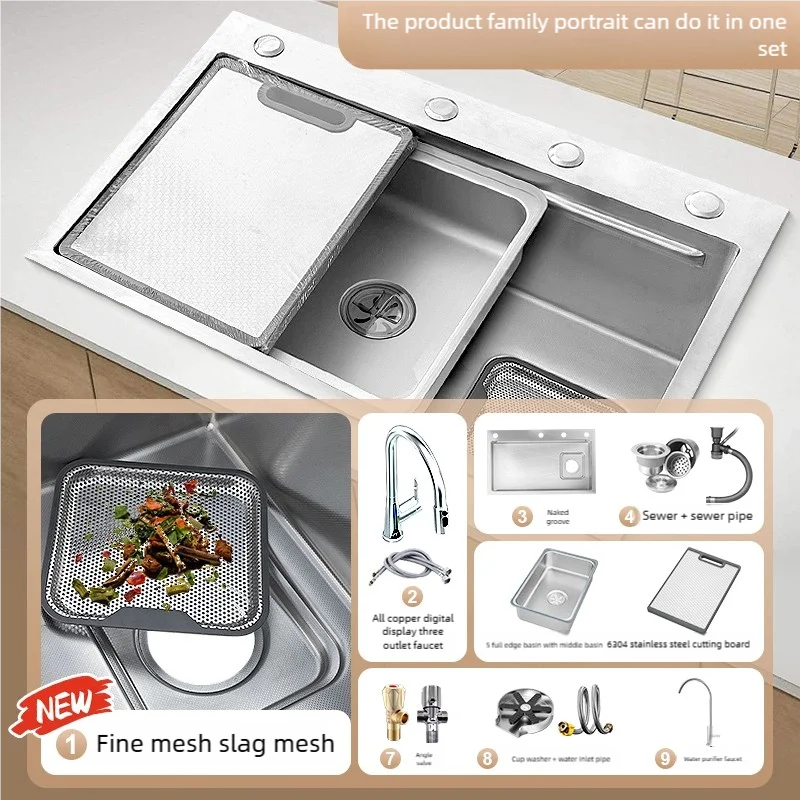 316l Stainless Steel Sink Durable Large Slot Wash
