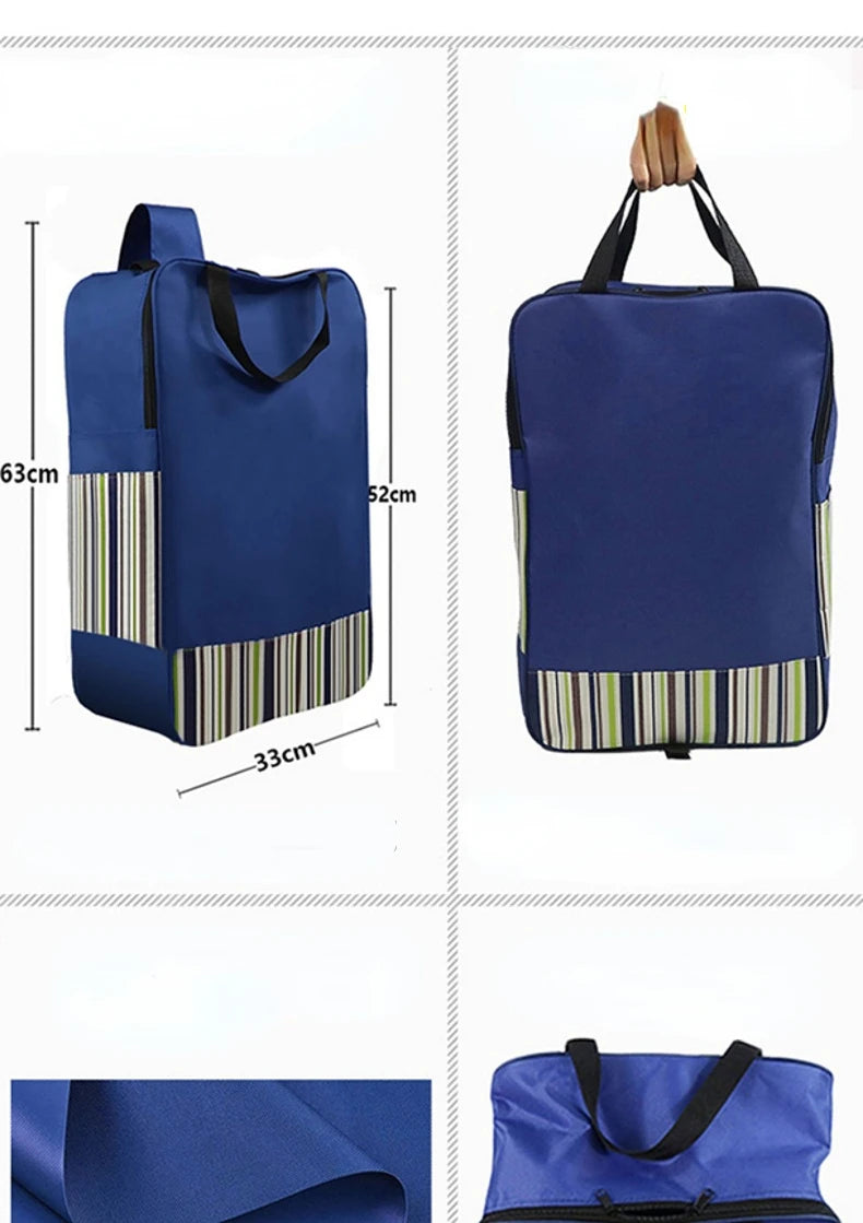 Shopping Cart Trolley Shopping Storage Bag Wheels Folding