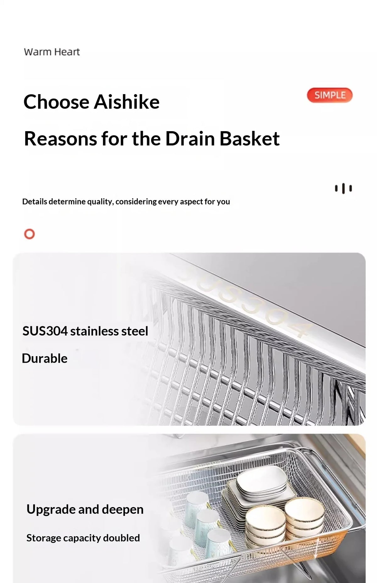 Expandable Stainless Steel Drain Basket 304 Grade Retractable