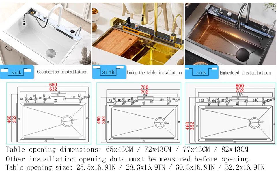 Grey Stainless Steel Digital Sink Cold Pull Out