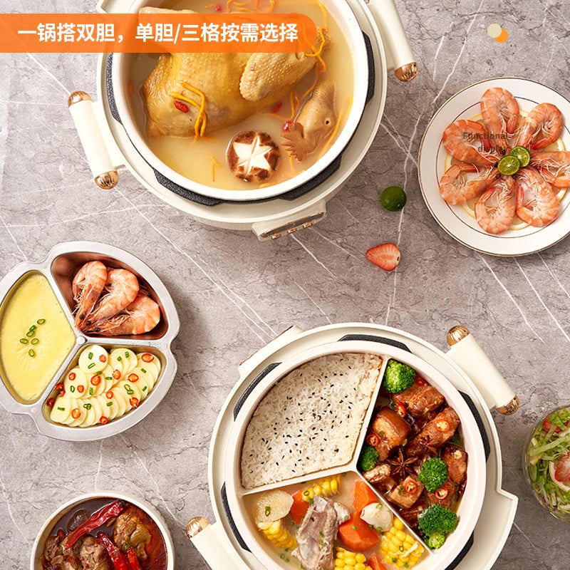 Rice Cooker Three-Compartment Inner Pot Electric Pressure Cooker