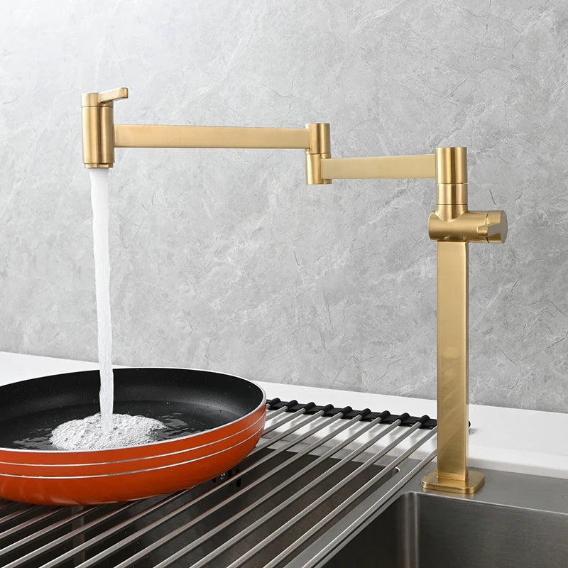 Ciencia Brass Pot Filler Faucet Deck Mount Stove