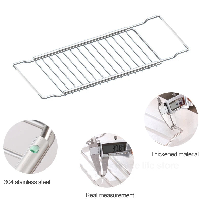 Drain Rack Expandable Over Sink 304 Stainless Steel