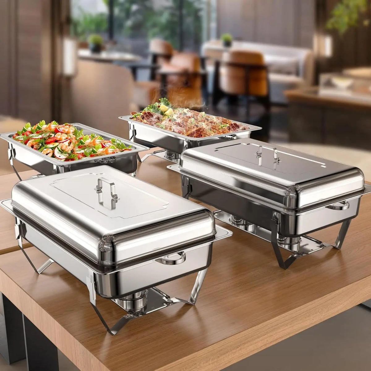 2/4/6 Pack 8qtchafing Dish Buffet Stainless Steel Food