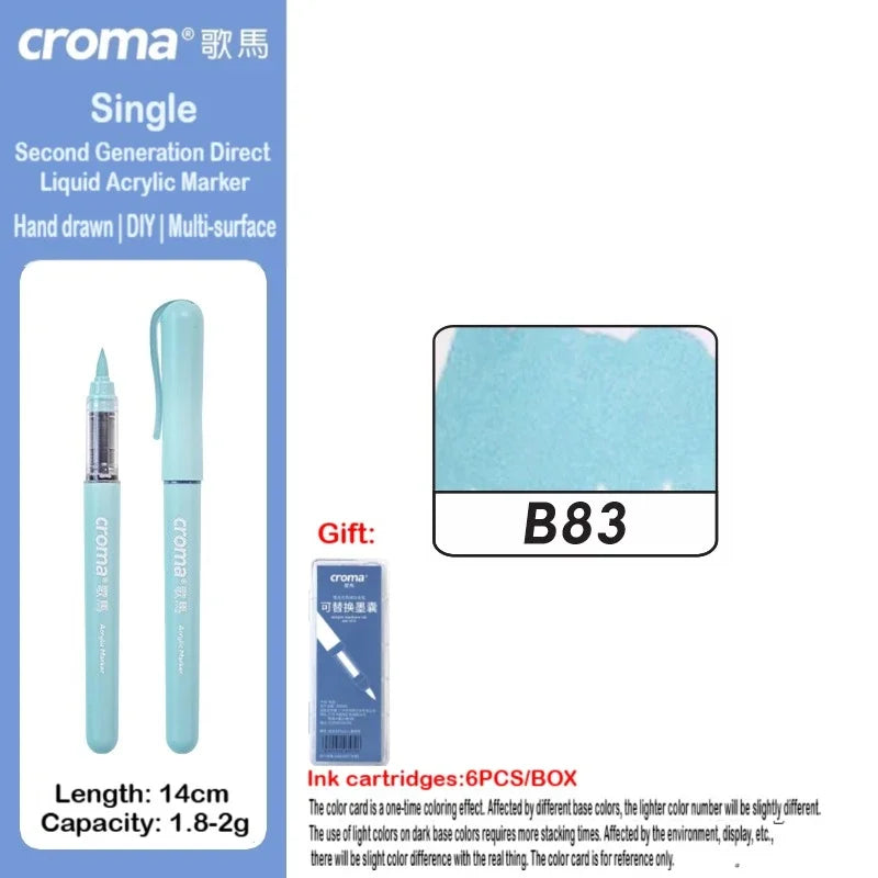 Croma 160/1 Colors Refillable Direct Liquid Acrylic Marker