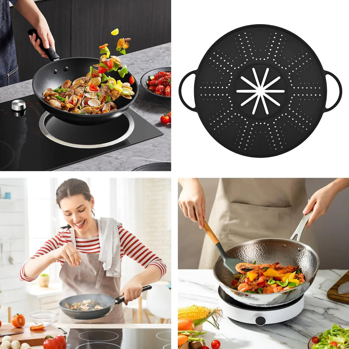 Silicone Splatter Guard Frying Pan Splash Shield Cover
