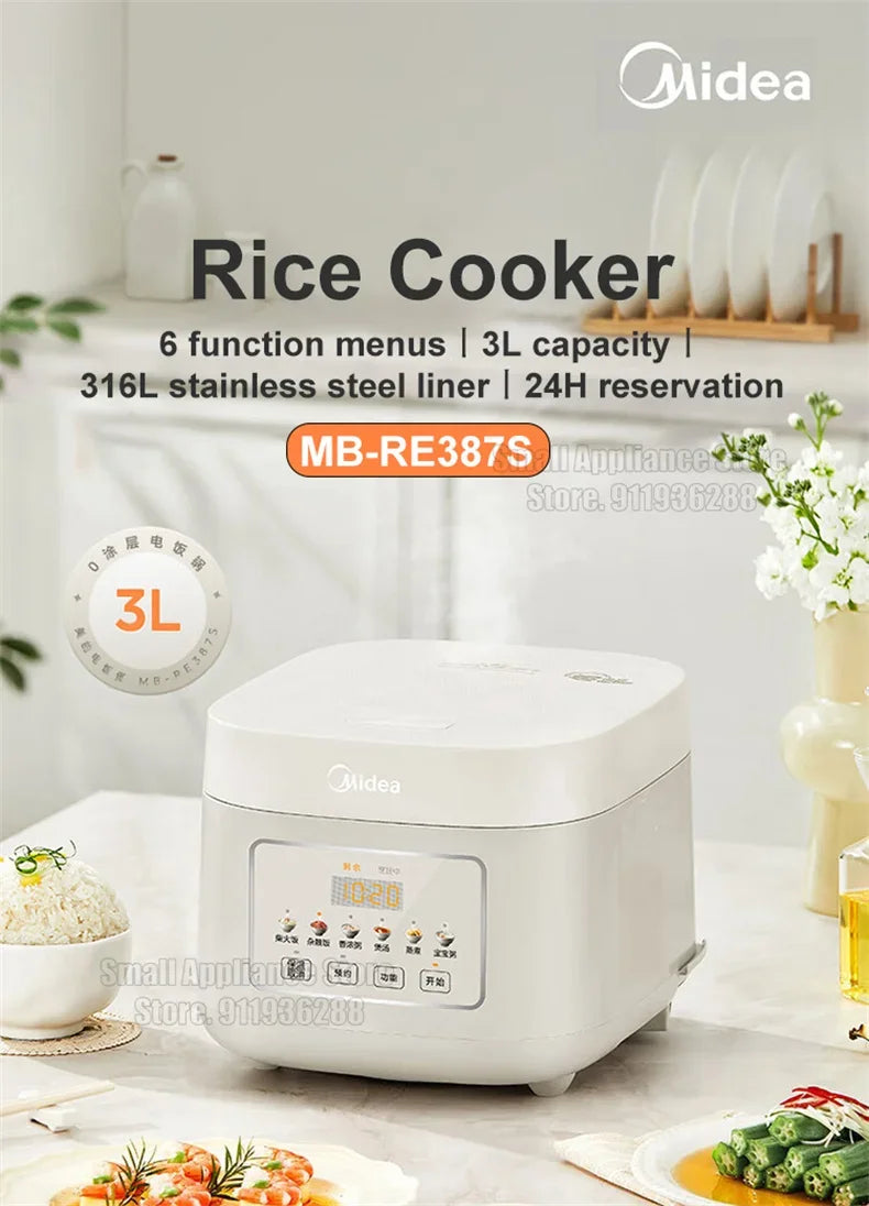 Midea Healthy Rice Cooker 3l No Coating Stainless