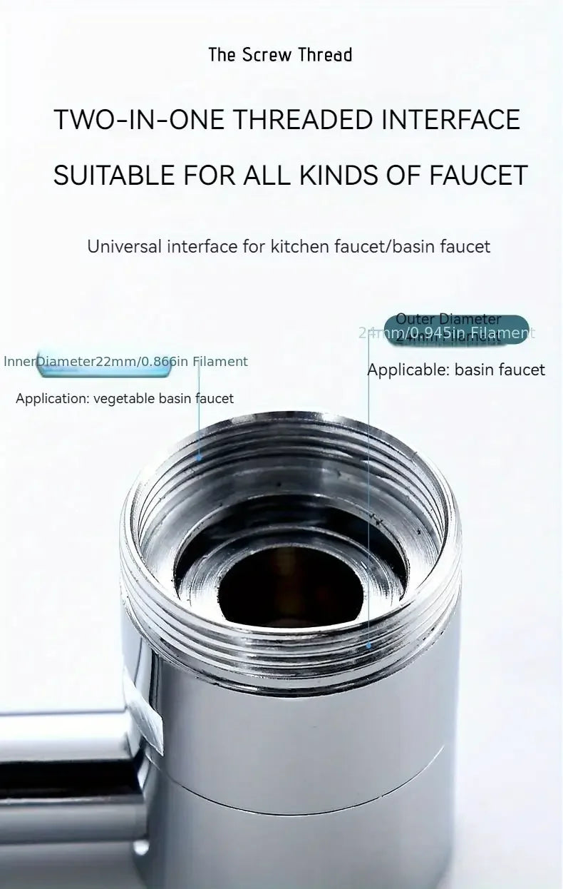 1pc 1080 Swivel Stainless Steel Faucet Extender Universal